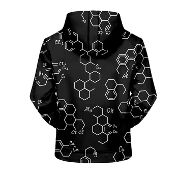 Videnskab Formel Hoodie Farverige 3D Mand Kvinde Sjove Matematik Logistik kemi Hætteklædte High Street Sweatshirts Efteråret Streetwear