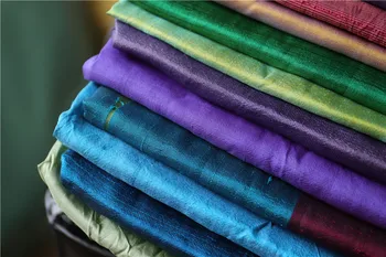 High-end Silke Shuanggong Slub Stof Farve-skiftende Følsomme Silke Stof Shuanggong Silke Silke Materiale Rengøring Lager