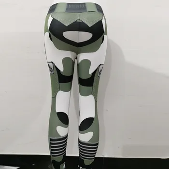 Høj Talje Camouflage Leggings med Lomme Kvinder Army Grøn Kausale Bukser Trænings-og Leggins Sexet Push Up sportstøj Jeggings Femme