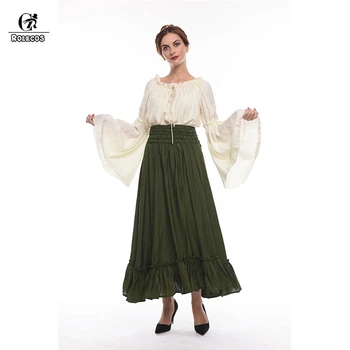 ROLECOS Middelalder Kostume Lang Nederdel Renæssance Bluse Kostumer Victorianske Aften Outfit Elegant Sommer, Efterår