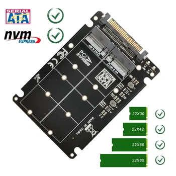 M. 2 SSD til U. 2-Adapter, 2 i 1 M. 2 NVMe SATA-Bus NGFF SSD ' er til PCI-e U. 2 SFF-8639 PCIe M2-Adapter Omformer til Desktop-Computere