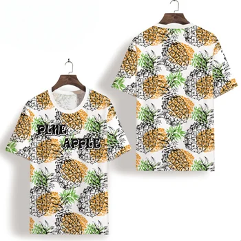Udsøgt ananas mønster 3d digital udskrivning af kort ærme t-shirt Sommer Nyt blød, lækker og behagelig cool t-shirt mænd XS-7XL