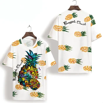 Udsøgt ananas mønster 3d digital udskrivning af kort ærme t-shirt Sommer Nyt blød, lækker og behagelig cool t-shirt mænd XS-7XL