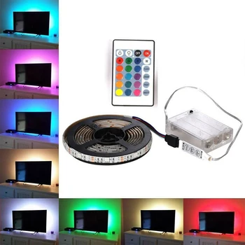 RGB LED Strip Vandtæt 5050 5V LED Lys Strips Fleksibel LED Bånd, Tape 0,5 m 1m 2m TV Baggrundsbelysning Kabinet Lys + Fjernbetjening