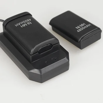 Genopladeligt Batteri + USB-Oplader, Kabel-Pack til XBOX 360 Wireless Controller EM88
