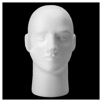 1X Mand Kvinde Skum Styrofoam Mannequin Dukke Hovedet Stå Model Paryk, Hat Vise, #2