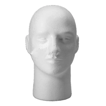 1X Mand Kvinde Skum Styrofoam Mannequin Dukke Hovedet Stå Model Paryk, Hat Vise, #2