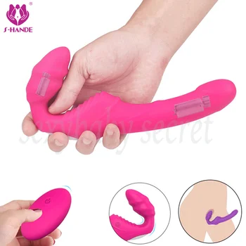 Trådløs Fjernbetjening 9 Speed Strap on Dildoer, Vibrator G Spot Klitoris Vibrator Anal Butt Plug sexlegetøj til Kvinde, Lesbiske