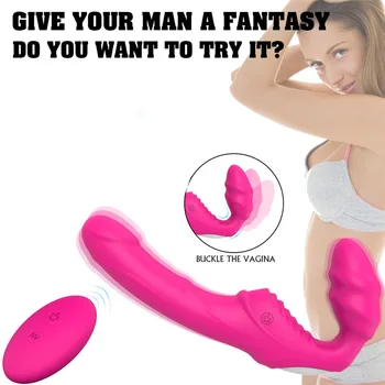 Trådløs Fjernbetjening 9 Speed Strap on Dildoer, Vibrator G Spot Klitoris Vibrator Anal Butt Plug sexlegetøj til Kvinde, Lesbiske