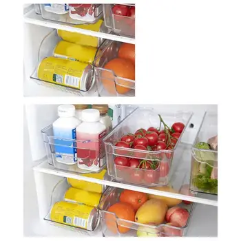 Køleskab Storage Box Kan Stables Plast Opbevaring Box Rektangulær Nudler, Grøntsager Frugt Køkken Opbevaringsboks
