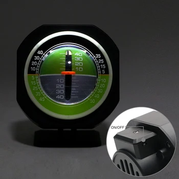 LEEPEE Høj præcision Bil Hældningsmåler Indbygget LED Køretøj Declinometer Gradient Auto Hældning Meter Niveau Bil Kompas