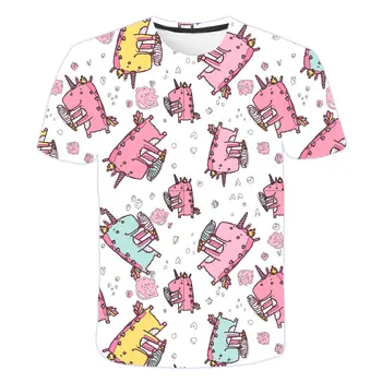 Børn Tøj Unicorn t-shirt Piger Shirts Baby Drenge Tøj Tegnefilm 3D-T-shirts Pige Toppe Teenager Sommeren Korte Ærmer