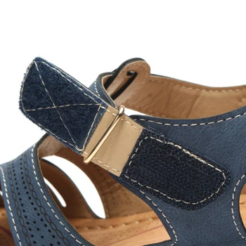 Kvinde 2020 Sommeren Vintage Læder Sandaler Med Spænde Casual-Sy Kvinder Retro Sandalias Kvindelige Damer Platform 2020 Sko 36-46
