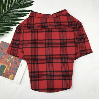 [MPK Butik] Ny Design-fransk Bulldog-Shirt, Rød Ternet Skjorte til Mopper, Bulldogs, Cool ud, Dog om Sommeren Slid