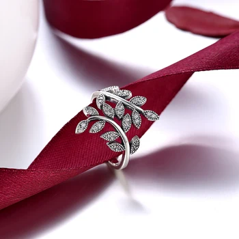 LEKANI Kvinder Ringe 925 Sterling Sølv Personlighed 5A+ Cubic Zirconia Planters Blade Vintage Ring Årsdagen For Kæreste