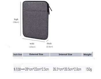 For Google Nexus 10 tommer Universal Sleeve Case Etui, Cover Til Huawei MediaPad T1 T2 T3 10 M2, M3, M5, M6 9.6 10.8 tommer Tablet Tasker