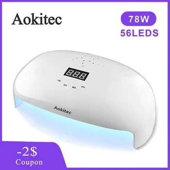 Aokitec 78W/36W Søm Tørretumbler UV-Led-Lampe Gel Polish Hærdning Infrarød Sensor Timer Intelligent LCD Display Lamper til Manicure Søm Kunst
