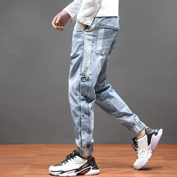 Foråret efteråret 2020 Harem jeans mænds brand lige løs forstand bred ben studerende teenagere koreanske vilde elastisk talje bukser
