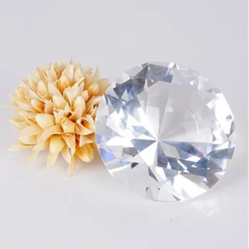 8cm Krystal Glas Cut Diamant figurer figurer Håndværk Gave Feng Shui Bryllup begivenheder For Hjemmet Tabel tilbehør til Udsmykning