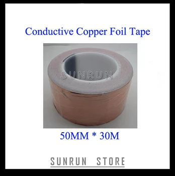 50MM X 30M Ledende Kobber Folie Tape Kobber-Strip Høj Temperatur Resistent Tape