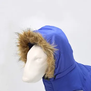 Pet Tøj S-XL Hund Kostume Polyester Bomuld af Høj Hals Varm Frakke Til Mellemstore Og Store Hunde Aftagelig Hat Med Selvklæbende Burr