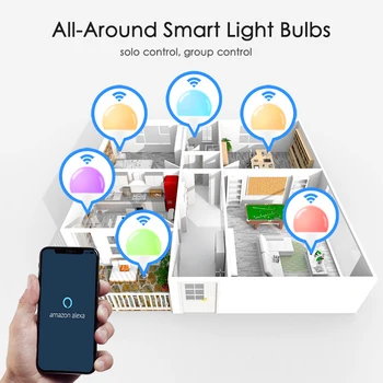 15W WiFi Smart Pære B22 E27 LED RGB Lampe Arbejde med Alexa/Google Startside 85-265V RGB - +Hvid, Dæmpbar Timer-Funktionen Magic Pære