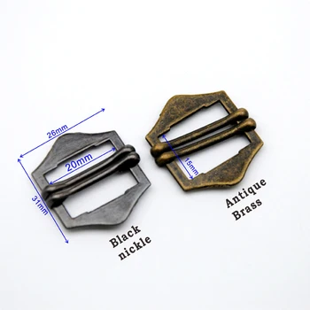 60pcs/masse 20mm metal alu spænde dobbelt slide justerbar pin spænde sort/bronze gratis fragt BK-073