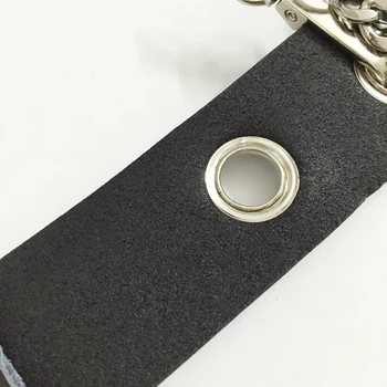 2019 Nye Metal ring nitter Solid Læder Lang Kæde Bælte til Kvinder Mode Gotiske Harajuku faldsikringsudstyr Bælte Personlighed alle-match tilbehør