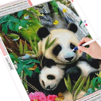 Miaodu 5D DIY Diamant Maleri Kit Panda Diamant Broderet Korssting Dyr Billeder Af Rhinestones Mosaik Håndværk Kit