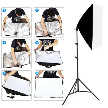 2stk 50x70CM Fotografering Softbox Belysning Kits Professionel Konstant Lys System-Udstyr Til Foto-Studio