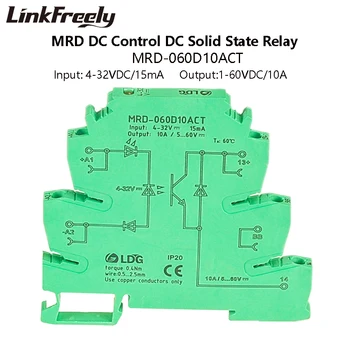 MRD-060D10ACT Mini PLC-Interface Solid State Relæ Modul DC DC 10A 1-60VDC Ouput Input: 5V 12 V 24 VDC for SSR Spænding Relæ til DIN-Skinne