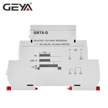 Gratis Forsendelse GEYA GRT8-D Sandt Forsinkelse off Relæ uden Forsyningsspænding AC/DC12V-240V 1SPDT Tid Relæ