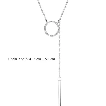 XIYANIKE Minimalistisk 925 Sterling Sølv Charm Halskæde til Kvinder, Trendy Elegante Y-Formet Sweater Kravebenet Kæde Part Smykker