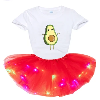 Pige Tutu Kjole Sæt, Kostumer Prinsesse Party Tutu Kjole Lys LED Kids Tøj til Børn Tøj, Baby Buksetrold Outfit Søde gaver