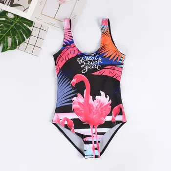 Badetøj Til Kvinder Bodysuit Ét Stykke Badedragt Flamingo Udskrivning Monokini Push Up Sexet Badedragt Plus Size Badetøj Til Kvinder