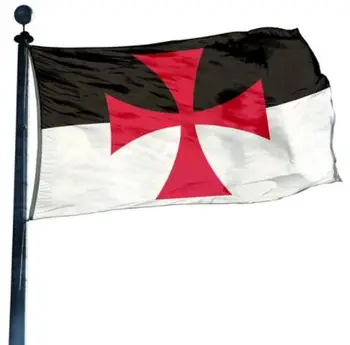 90 x 150 cm Templar flag 90x150cm Polyester Middelalderlige Tempel Ridder banner flag