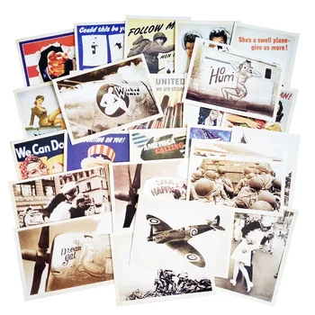 32 Stk./pakke Vintage Plakat Tegning business kort Lykønskningskort Postkort Sæt Gave WW2 Militær Tema, Classic Kort