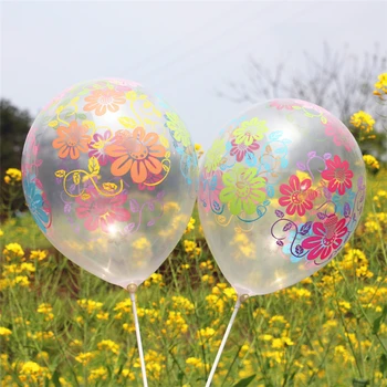 Nye 12 Tommer Pæon Blomster Gennemsigtig Trykte Balloon Oppustelig Bryllup Fest Dekoration Klare Luft Bolde Fødselsdag Part Forsyninger