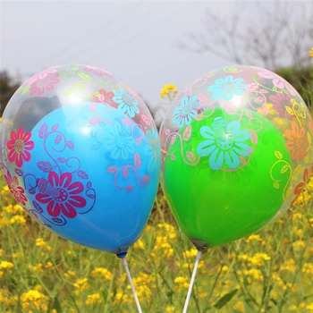 Nye 12 Tommer Pæon Blomster Gennemsigtig Trykte Balloon Oppustelig Bryllup Fest Dekoration Klare Luft Bolde Fødselsdag Part Forsyninger