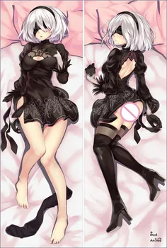 Anime NieR Automater tegn sexet pige YoRHa No. 2 Type Botaku Waifu Dakimakura smide pude dække krammede krop pudebetræk