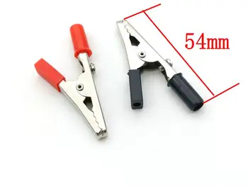 100pcs solid Alligator Clip Clamp Connector 55mm with Screw Red and Black