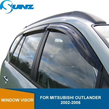 Vinduet Deflektor Visir For Mitsubishi Outlander 2002 2003 2004 2005 2006 Sort Regn Solen Vagt Vent Wind Shield Vindue Visir SUNZ