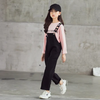Børn Overalls til Piger Buksedragt 2020 Efteråret Nye koreanske børnetøj Overalls Pige Casual bukser Bomuld Buksedragt 10 12