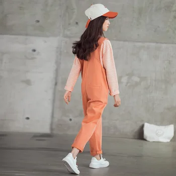 Børn Overalls til Piger Buksedragt 2020 Efteråret Nye koreanske børnetøj Overalls Pige Casual bukser Bomuld Buksedragt 10 12