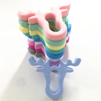 Chenkai 10STK BPA Fri DIY Silikone Baby Dyr Gevirer Sut Bidering Sensoriske Vedhæng Toy Tilbehør fødevaregodkendt Pastel farver