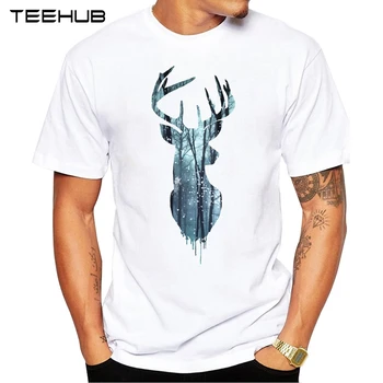 TEEHUB NYE Sommer Mode Hjorte Naturskønne Trykt T-Shirt Kort Ærme Populær Design, Toppe, T-shirt-Nyhed