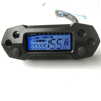 Universal Motorcykel LCD-Speeeter 15X1000 RPM Mini Digital Odemeter Justerbar Hastighed i Meter med Sensor
