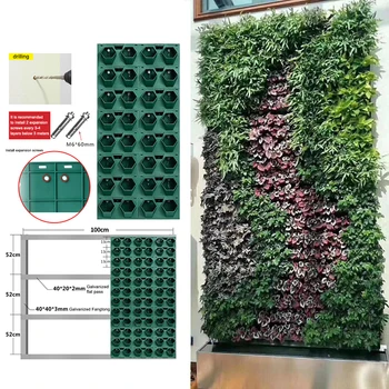 Tre-dimensionelle Lodret Grøn urtepotteskjuler Væggen Hænger Flower Pot Multi-layer-Kombination Plante Vokser Planter Grønne Blomster