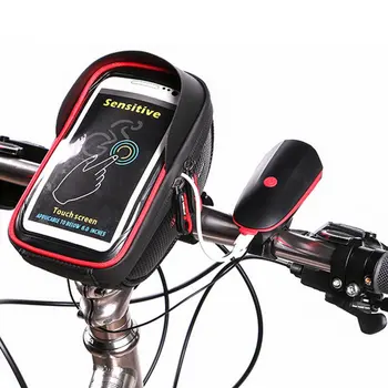 Hjulet OP 6 Tommer 360 graders Roterbar Vandtæt Mobiltelefon Etui Touch Screen Cykel Taske Cykling Frame Taske Styret
