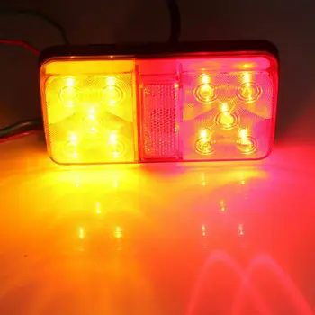 Parret 12V Bagerste Stop 10 LED-Lys Hale Indikator Lampe Trailer Lastbil Varevogn Lastbil